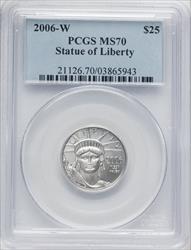 2006-W $25 Quarter-Ounce Platinum Eagle Burnished Blue Gradient PCGS SP70