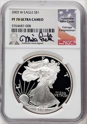 2003-W S$1 Silver Eagle Mike Castle NGC PF70