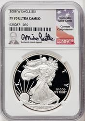 2008-W S$1 Silver Eagle Mike Castle NGC PF70