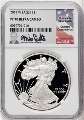 2012-W S$1 Silver Eagle Mike Castle NGC PF70