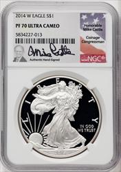 2014-W S$1 Silver Eagle Mike Castle NGC PF70