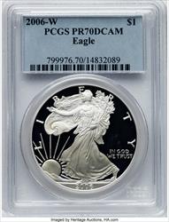 2006-W S$1 Silver Eagle PCGS PR70