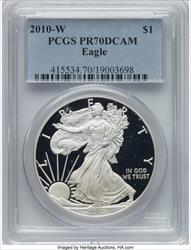 2010-W S$1 Silver Eagle PCGS PR70
