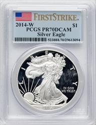 2014-W S$1 Silver Eagle First Strike PCGS PR70