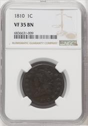 1810 1C BN Large Cent NGC VF35