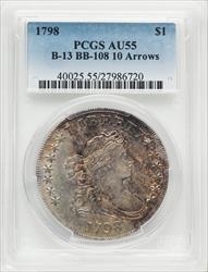 1798 $1 B-13 BB-108 Early Dollar PCGS AU55