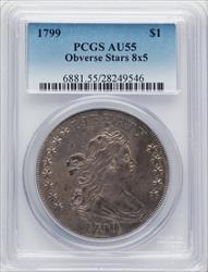 1799 S$1 8X5 Stars Early Dollar PCGS AU55