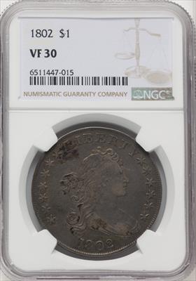 1802 S$1 Narrow Date Early Dollar NGC VF30