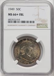 1949 50C FL Franklin Half Dollar NGC MS66+