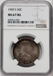 1949-S 50C FL Franklin Half Dollar NGC MS67
