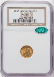 1903 G$1 MCKIN CAC Commemorative Gold NGC MS65