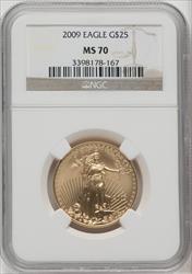 2009 $25 Half-Ounce Gold Eagle Modern Issues NGC MS70