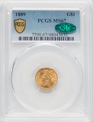 1889 G$1 CAC Gold Dollar PCGS MS67
