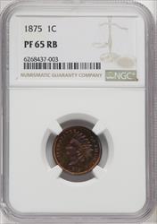 1875 1C RB Proof Indian Cent NGC PR65