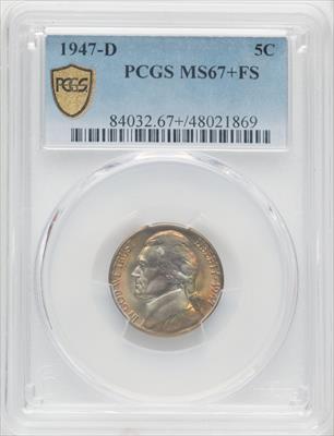 1947-D 5C FS Jefferson Nickel PCGS MS67+