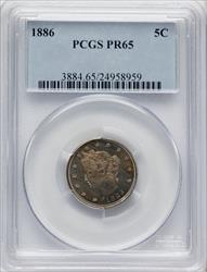 1886 5C Proof Liberty Nickel PCGS PR65