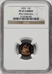 1859 10C Proof Seated Dime NGC PR67