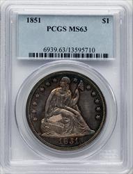 1851 S$1 Seated Dollar PCGS MS63