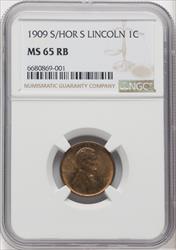 1909-S/S 1C S/Horiz S RB Lincoln Cent NGC MS65