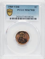 1909 1C VDB RB Lincoln Cent PCGS MS67