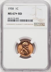 1958 1C RD Lincoln Cent NGC MS67+