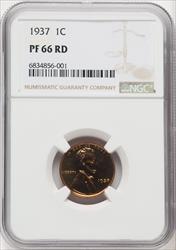 1937 1C RD Proof Lincoln Cent NGC PR66
