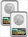 2023 Morgan and Peace Silver Dollar 2pc Set FDI NGC MS70 Ron Harrigal Signed