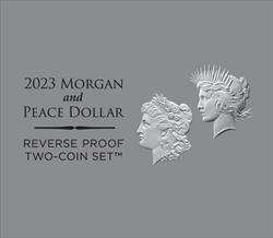 2023-S Morgan Peace Dollar 2-Coin Reverse Proof Set AR PCGS PR70 Coin Label
