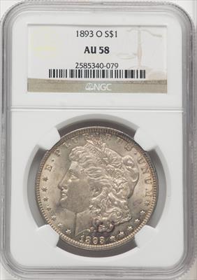 1893-O $1 Morgan Dollar NGC AU58