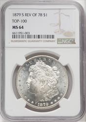 1879-S $1 Reverse of 1878 Morgan Dollar NGC MS64