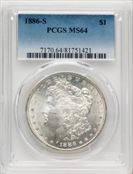 1886-S $1 Morgan Dollar PCGS MS64