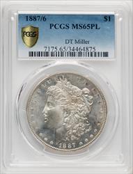 1887/6 $1 PL Morgan Dollar PCGS MS65