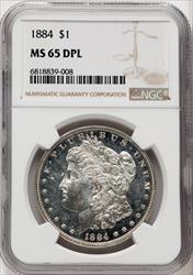 1884 $1 DM Morgan Dollar NGC MS65