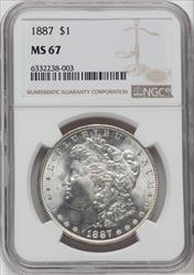 1887 $1 Morgan Dollar NGC MS67