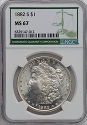 1882-S $1 Green Label Morgan Dollar NGC MS67