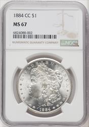 1884-CC $1 Mike Castle Morgan Dollar NGC MS67