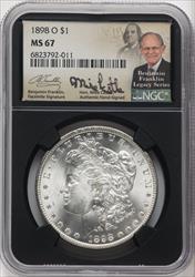 1898-O $1 Mike Castle Blk Core Franklin Series Morgan Dollar NGC MS67