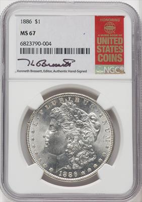 1886 $1 Kenneth Bressett Red Book Morgan Dollar NGC MS67