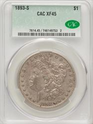 1893-S $1 Morgan Dollar CACG XF45