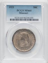 1921 50C Missouri Commemorative Silver PCGS MS64