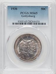1936 50C Gettysburg Commemorative Silver PCGS MS65