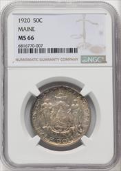 1920 50C Maine Commemorative Silver NGC MS66