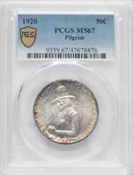 1920 50C Pilgrim Commemorative Silver PCGS MS67