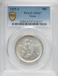1935-S 50C Texas Commemorative Silver PCGS MS67