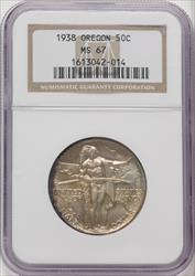 1938 50C Oregon Commemorative Silver NGC MS67