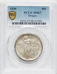 1936 50C Oregon Commemorative Silver PCGS MS67