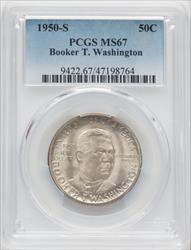 1950-S 50C Booker T. Washington Commemorative Silver PCGS MS67