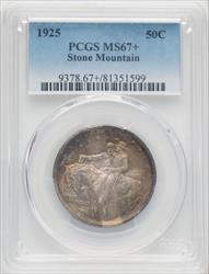 1925 50C Stone Mountain Commemorative Silver PCGS MS67+