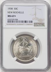 1938 50C New Rochelle Commemorative Silver NGC MS67+