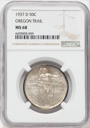 1937-D 50C Oregon Commemorative Silver NGC MS68